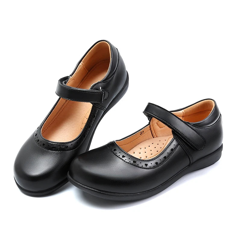 Charming Black Mary Jane School Shoes for Girls – Comfortable, Soft-Bottom Flats Perfect for Little Princesses