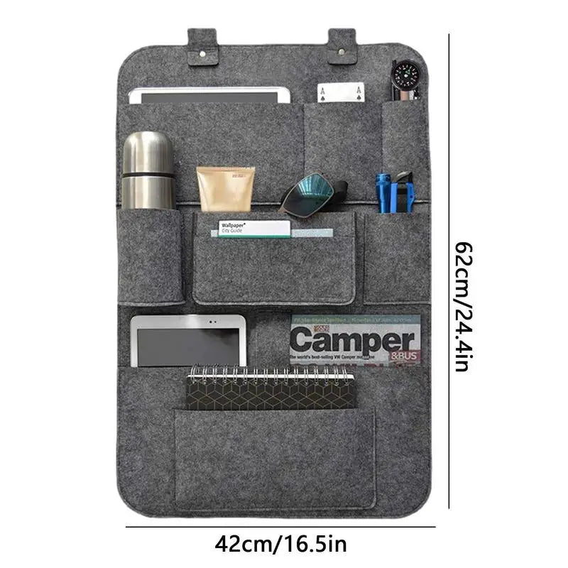 Car Seat Storage Organizer Back of Seat Organizer Seat Organizer with 10 Storage Pockets Seat Back Protectors Kick Mats for Kids