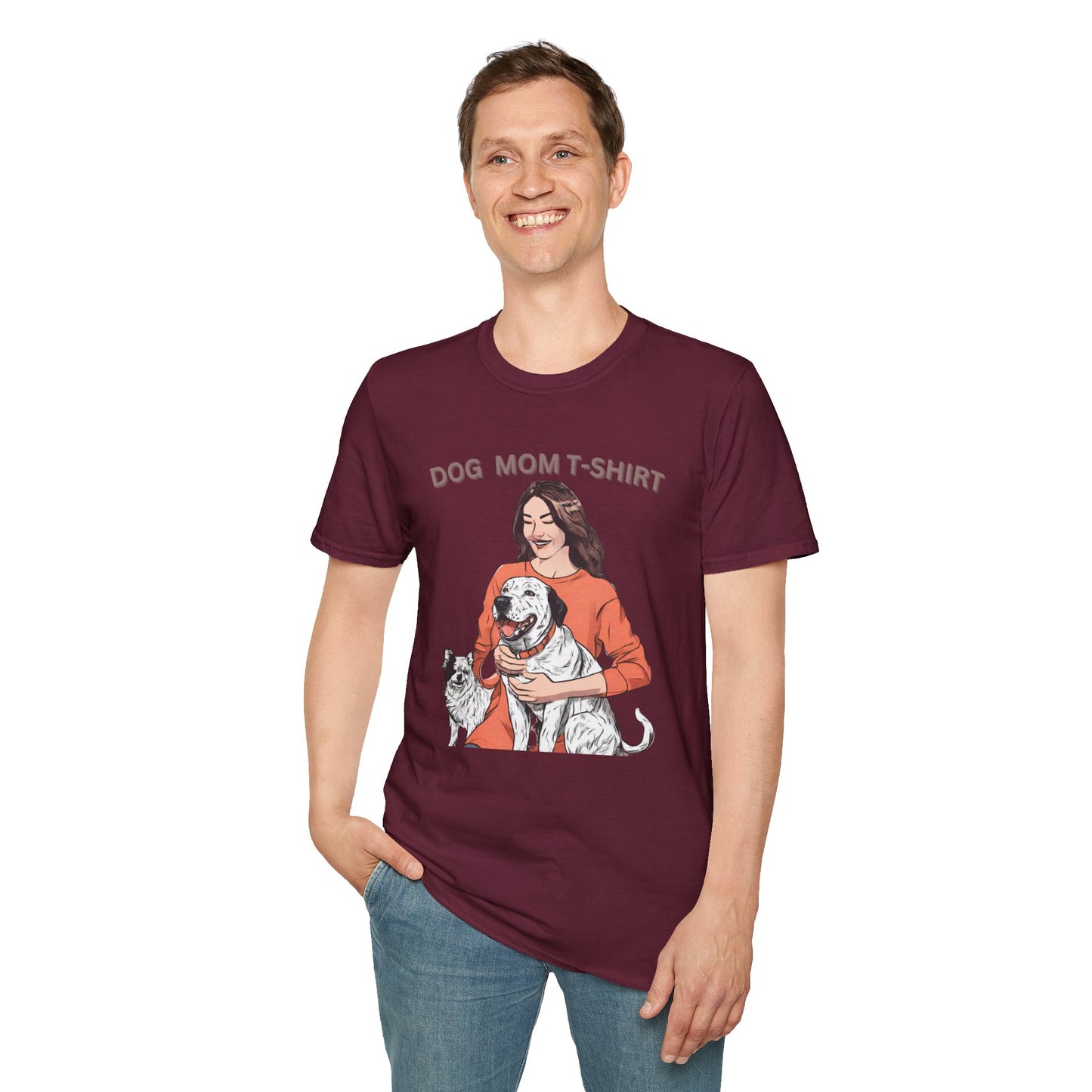 DOG MOM Softstyle T-Shirt for mom || Mother's day Gift.