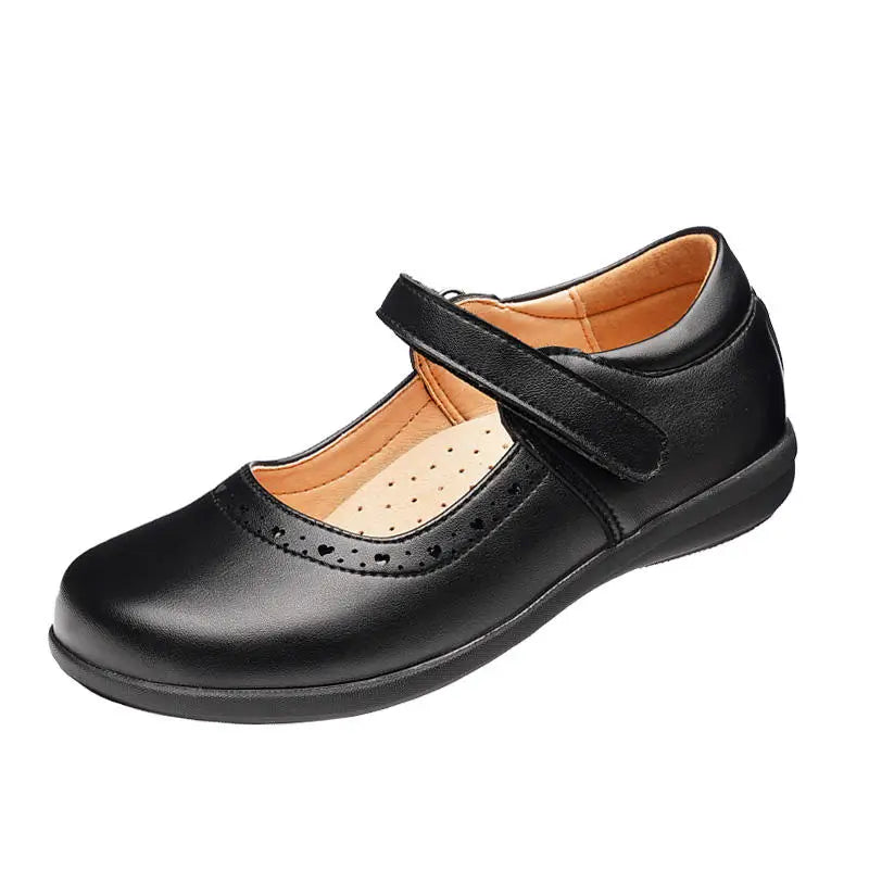 Charming Black Mary Jane School Shoes for Girls – Comfortable, Soft-Bottom Flats Perfect for Little Princesses