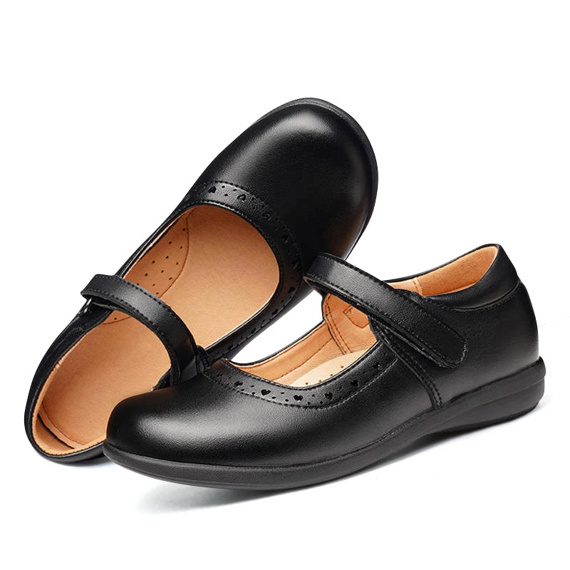 Charming Black Mary Jane School Shoes for Girls – Comfortable, Soft-Bottom Flats Perfect for Little Princesses