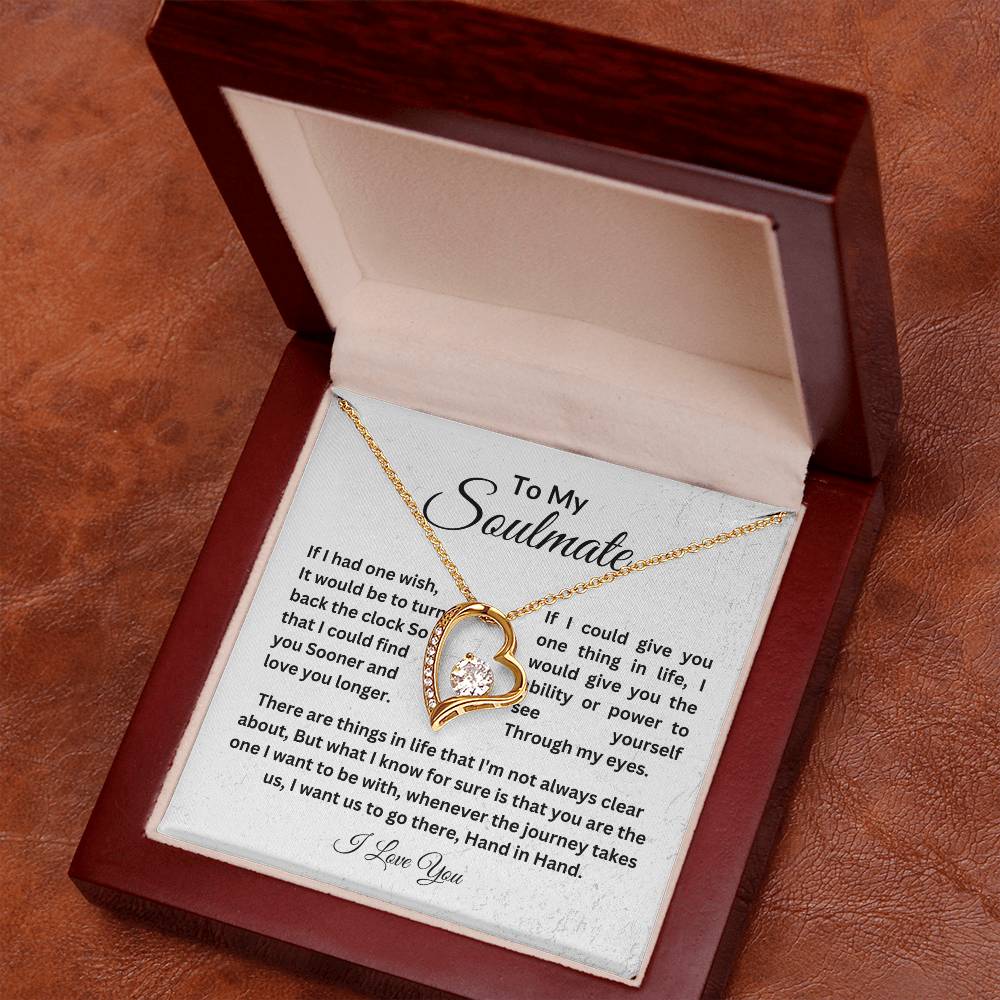 To My Soulmate || Forever Love Necklace || Birthday Gift || Christmas Gift || Valentine's Day Gift || Anniversary Day Gift With Blessing Card Gift Box