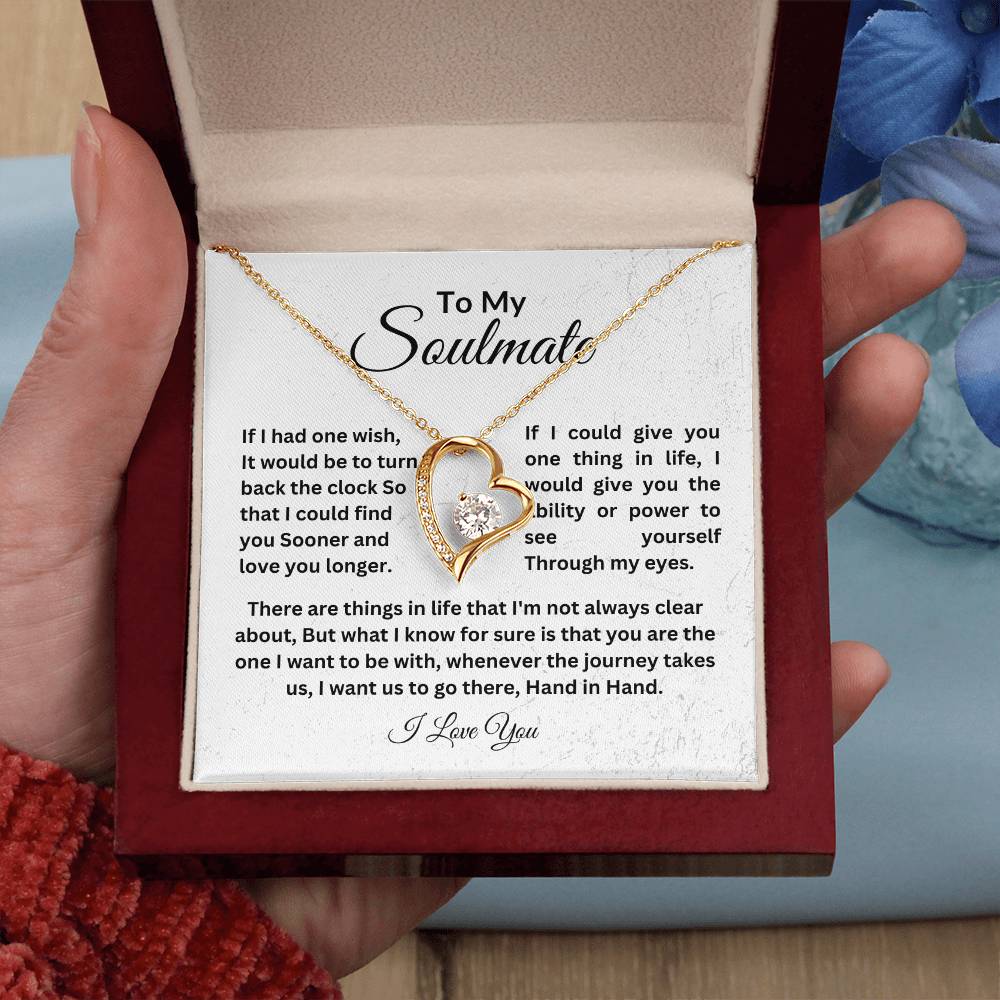 To My Soulmate || Forever Love Necklace || Birthday Gift || Christmas Gift || Valentine's Day Gift || Anniversary Day Gift With Blessing Card Gift Box