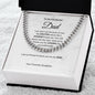 To My Dad Cross Necklace, Stainless Steel Cuban Chain Jewelry, Birthday Gift For Dad, Valentine's Day Gift, Father's Day Gift, Christmas Gift, With Card And Gift Box Packaging
