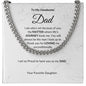 To My Dad Cross Necklace, Stainless Steel Cuban Chain Jewelry, Birthday Gift For Dad, Valentine's Day Gift, Father's Day Gift, Christmas Gift, With Card And Gift Box Packaging