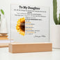 I LOVE YOU Acrylic Square Desk Plaque Gifts For Daughter - Daughter Gifts From Mom, For Birthday, Graduation, Wedding Gifts For Daughter