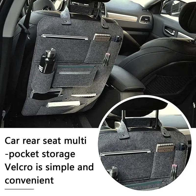 Car Seat Storage Organizer Back of Seat Organizer Seat Organizer with 10 Storage Pockets Seat Back Protectors Kick Mats for Kids