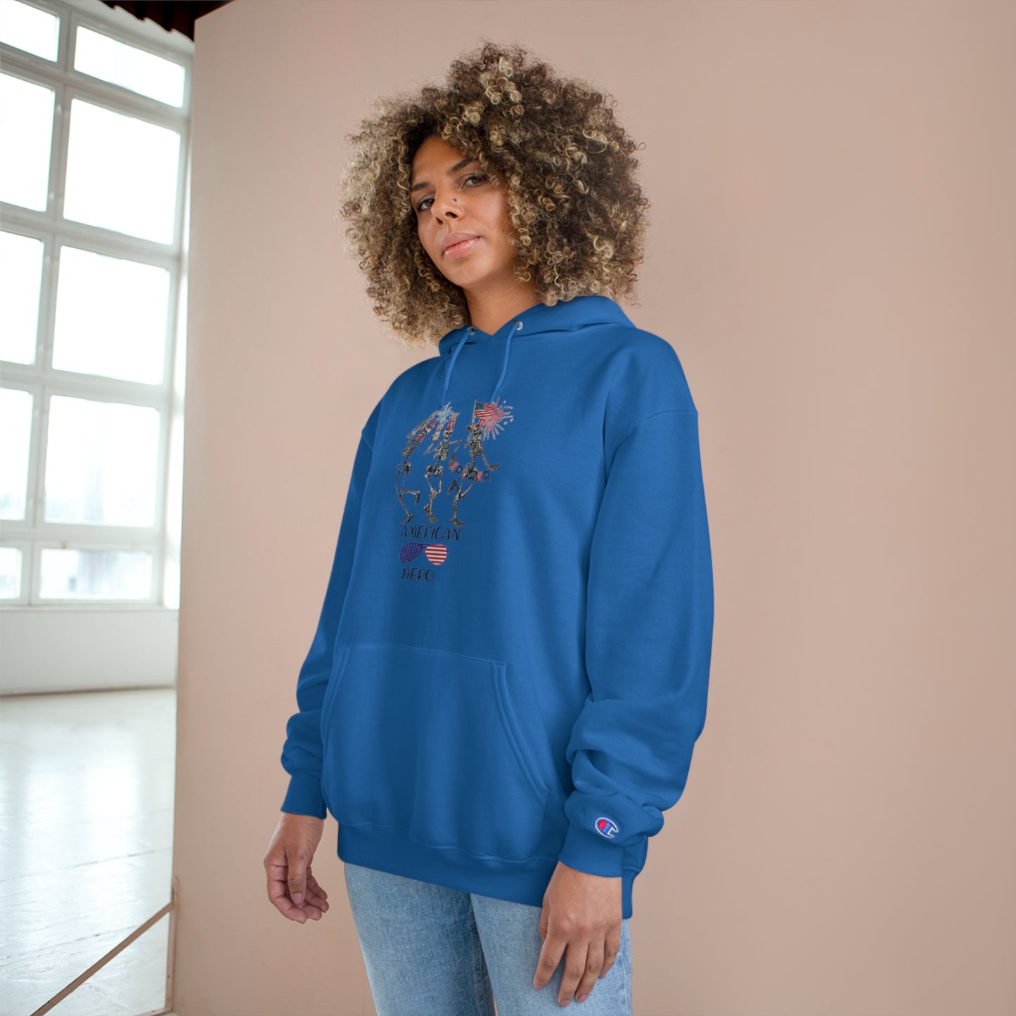 American Hero Champion Unisex Fierce Hoodie  | 4th of July | Patriotic Unisex Fleece Hoodie | Summer hoodies | USA Proud hoodies | Comfort & Designer hoodies | Gift idea for Independence Day