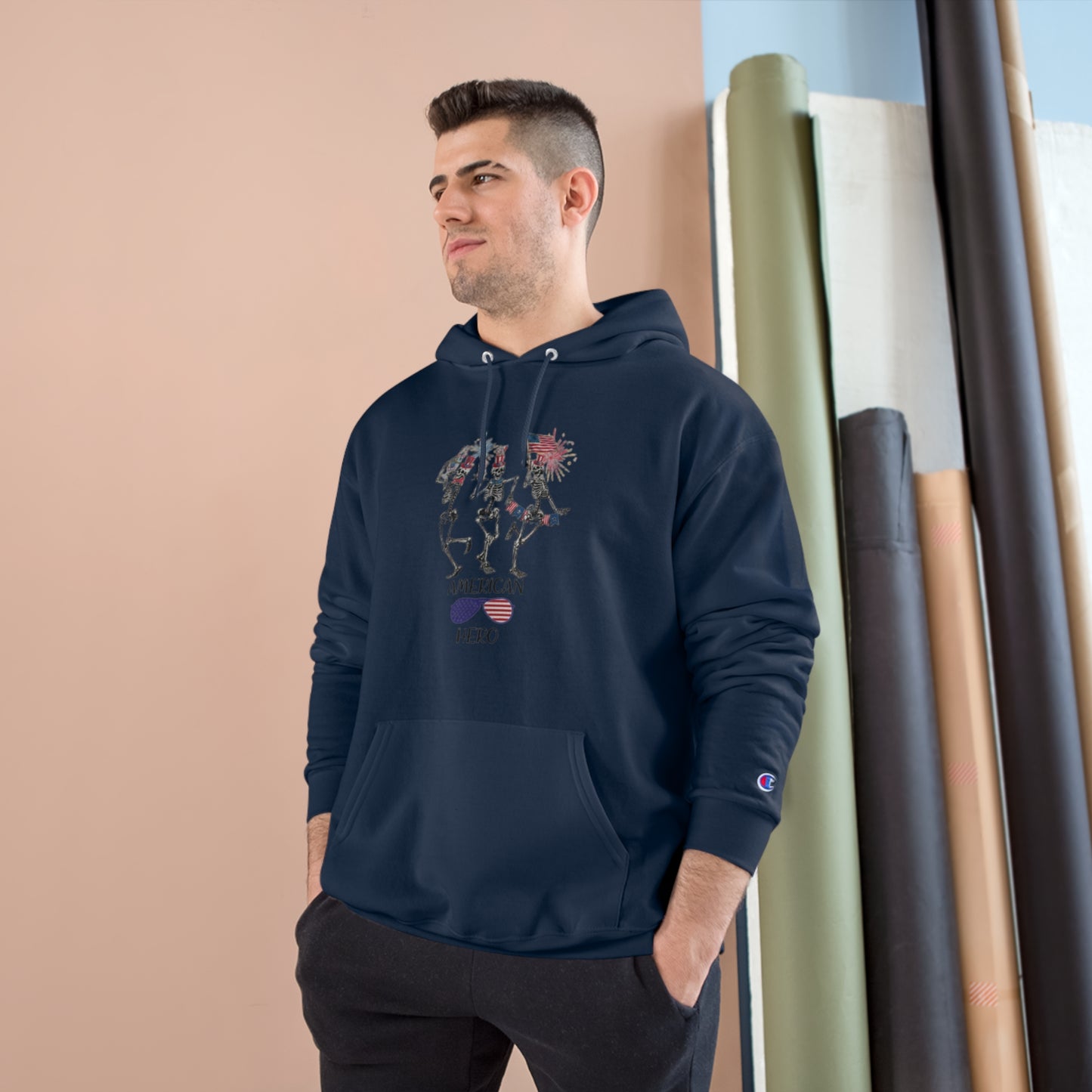 American Hero Champion Unisex Fierce Hoodie  | 4th of July | Patriotic Unisex Fleece Hoodie | Summer hoodies | USA Proud hoodies | Comfort & Designer hoodies | Gift idea for Independence Day