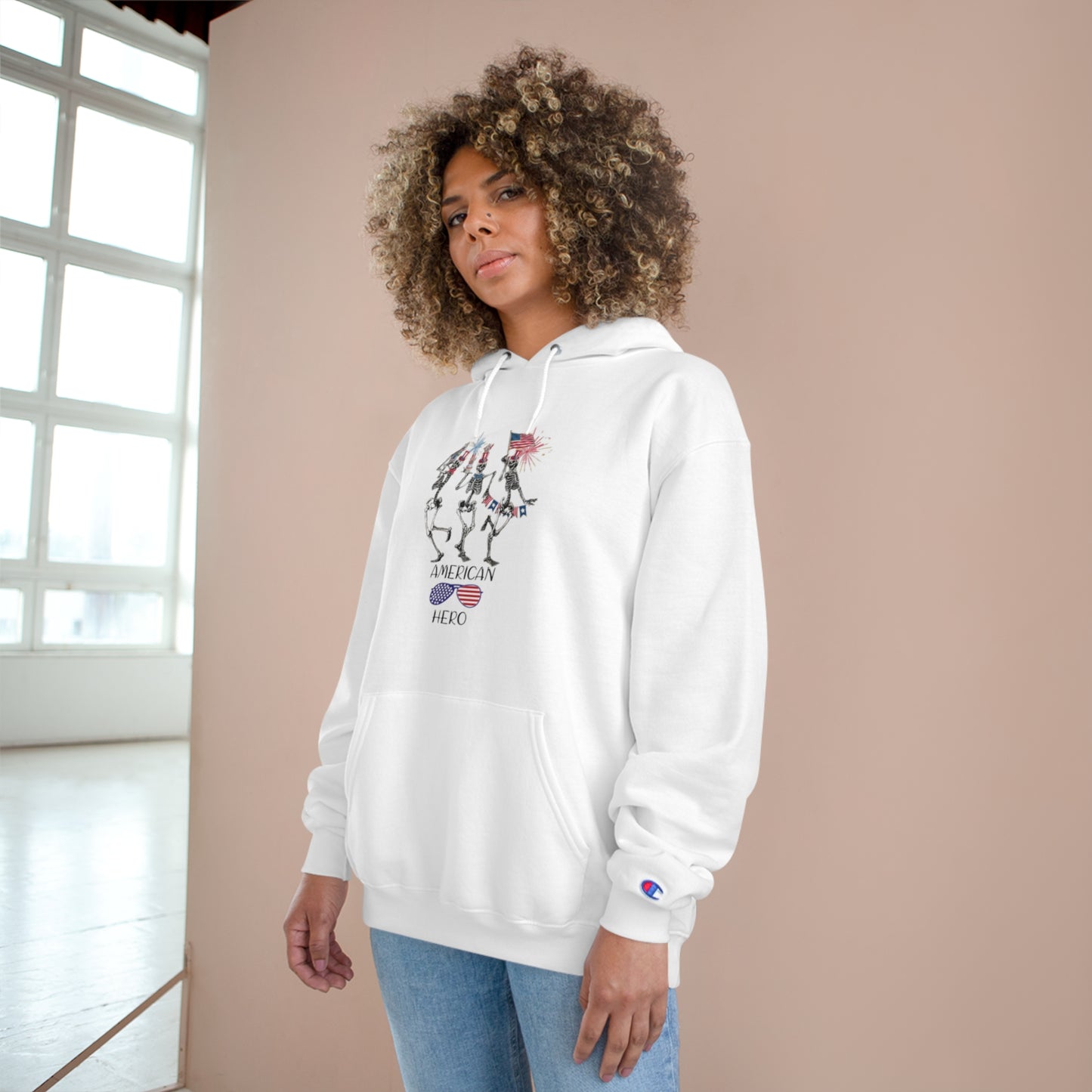 American Hero Champion Unisex Fierce Hoodie  | 4th of July | Patriotic Unisex Fleece Hoodie | Summer hoodies | USA Proud hoodies | Comfort & Designer hoodies | Gift idea for Independence Day